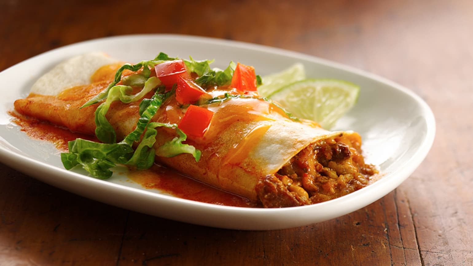 Enchiladas Au Poulet Et Aux Haricots Sautés